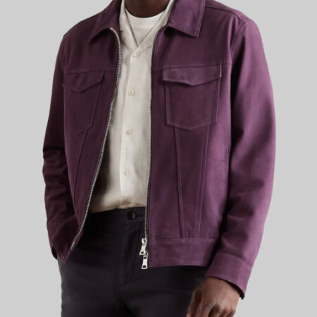 Joe-Burrow-Suede-Purple-Jacket front