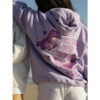 Pink Palm Puff Hoodie back1