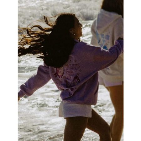 Pink Palm Puff Hoodie side