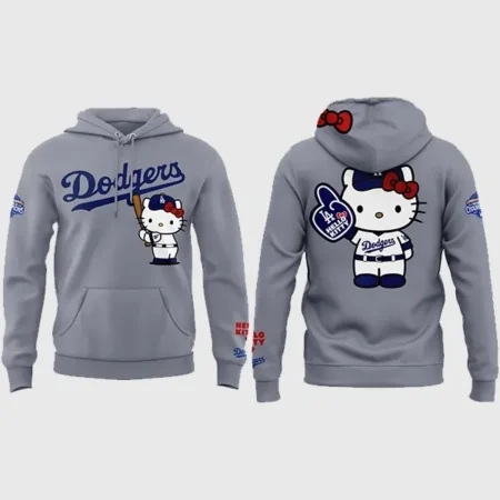 buy Dodgers Hello Kitty Grey Hoodie