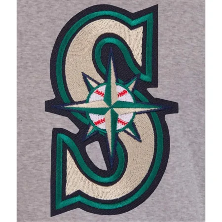 seattle mariners varsity navy blue and gray jacket