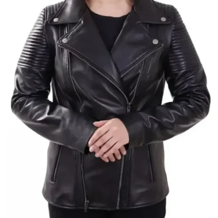 Isabella Women Black Leather Biker Jacket