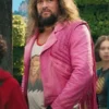 A Minecraft Movie 2025 Jason Momoa Pink Jacket