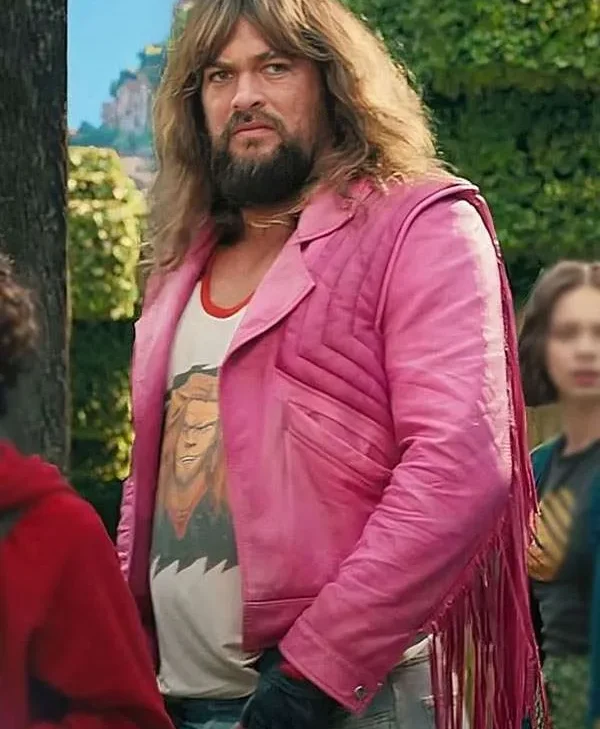 A Minecraft Movie 2025 Jason Momoa Pink Jacket