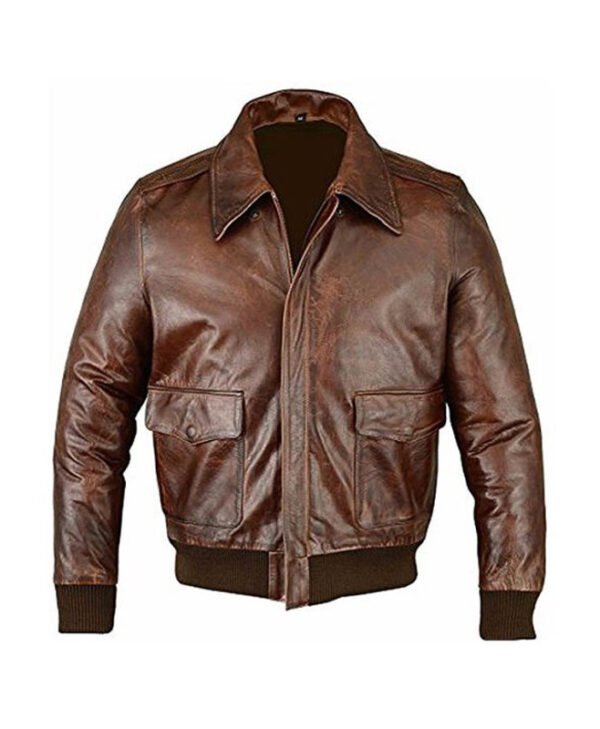 A2 Flight Aviator Leather Jacket front