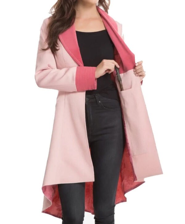Alison Sudol Fantastic Beasts Pink Coat front1