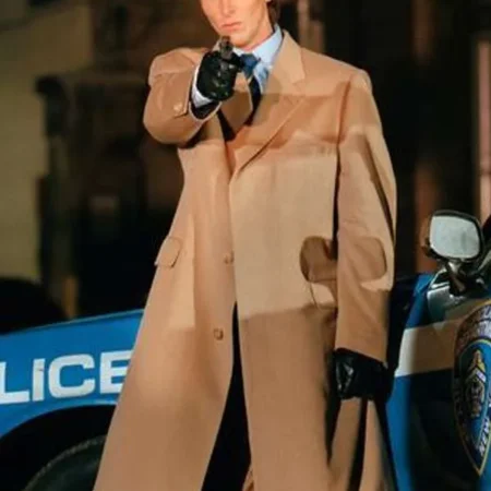 American Psycho 2000 Christian Bale Brown Wool Coat