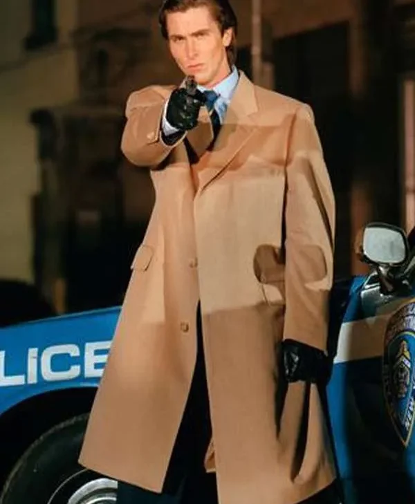 American Psycho 2000 Christian Bale Brown Wool Coat