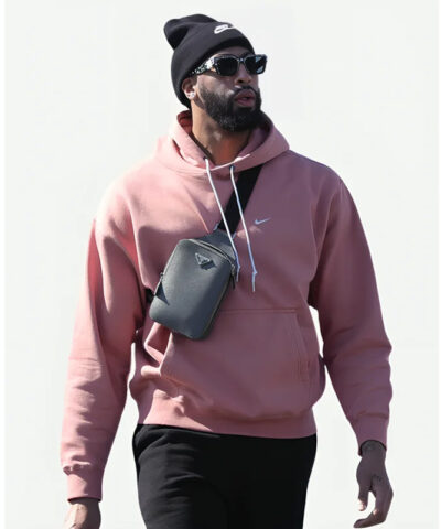 Anthony Davis Pink Pullover Hoodie front