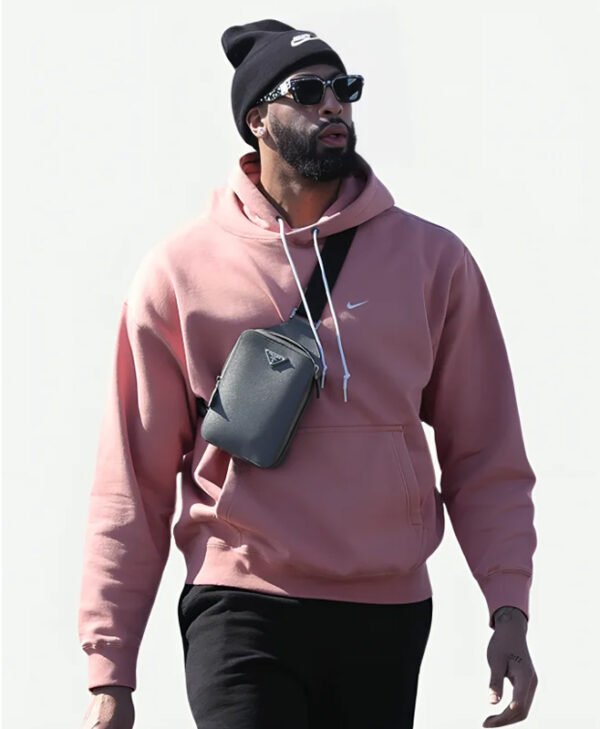 Anthony Davis Pink Pullover Hoodie front