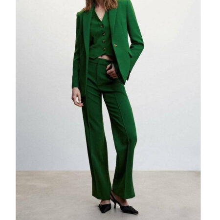 Ashley Newbrough Flipping for Christmas Green Suit front2