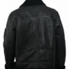 B16 Aviator Shearling Fur Black Sheepskin Leather Jacket back
