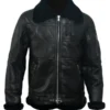 B16 Aviator Shearling Fur Black Sheepskin front