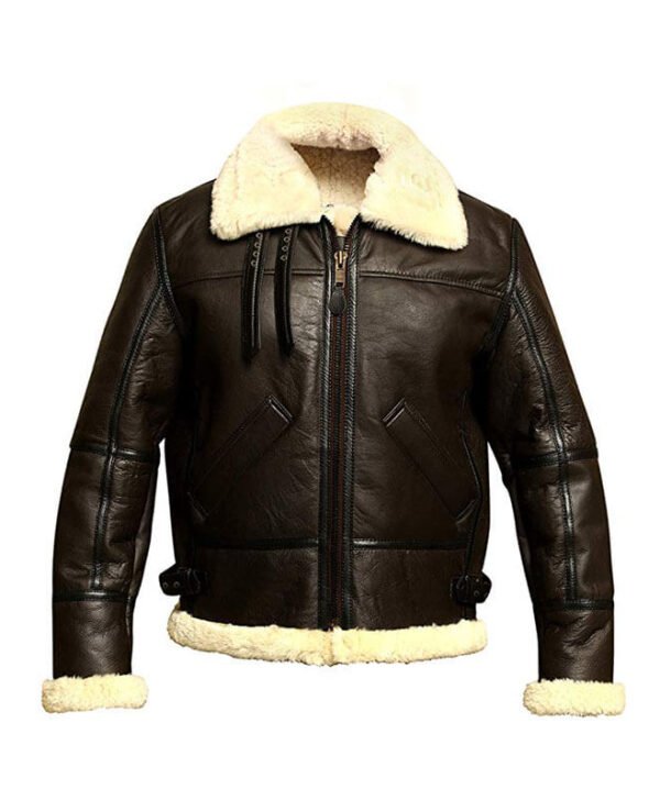 B3 Bomber Aviator Sheepskin Leather Jacket front