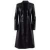 Battle Angel Black Leather Coat front