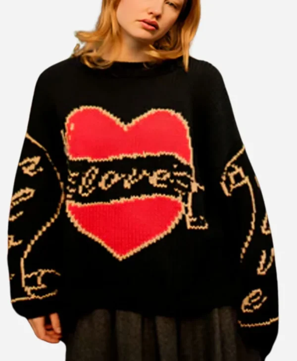 Becka Garvey TV Series Bad Sisters Season 02 Eve Hewson Love Black Heart Sweater
