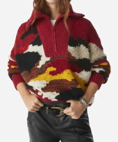 Becka Garvey TV Series Bad Sisters Season 02 Eve Hewson Multicolor Collared Sweater