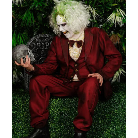 Beetlejuice Wedding Halloween Maroon Suit side