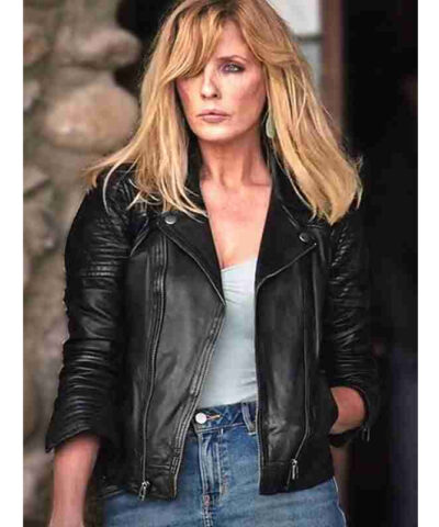 Beth Dutton Yellowstone Black Leather Jacket front