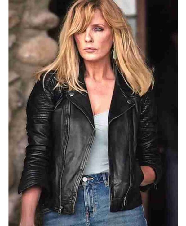 Beth Dutton Yellowstone Black Leather Jacket front