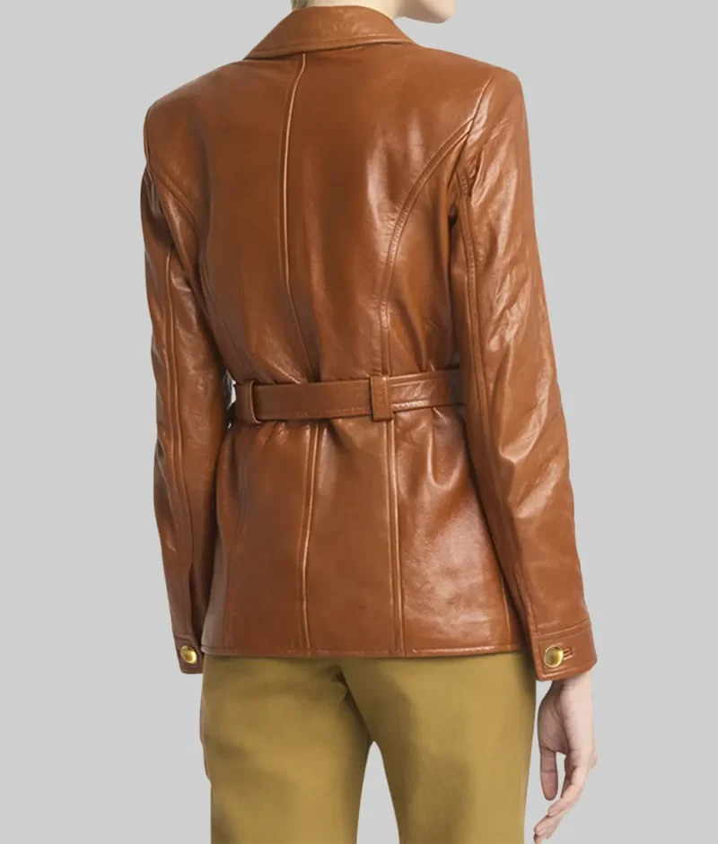 Black Bag Cate Blanchett Brown Leather Jacket 3