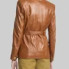 Black Bag Cate Blanchett Brown Leather Jacket 4
