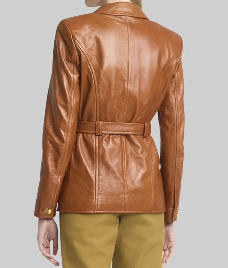 Black Bag Cate Blanchett Brown Leather Jacket 4