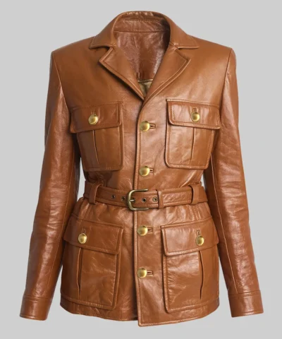 Black Bag Cate Blanchett Brown Leather Jacket