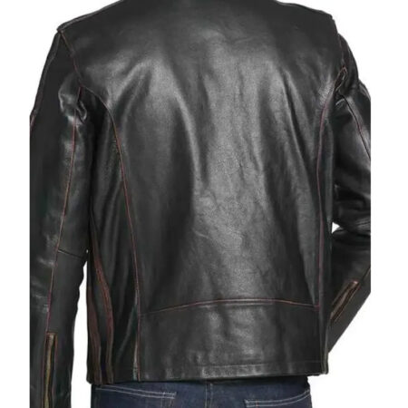 Black Rivet Leather Jacket back