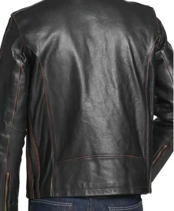 Black Rivet Leather Jacket back
