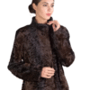 Brown Broadtail Lamb Fur Coat Angelique side