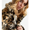 Brown Leopard Print Faux Fur Coat side