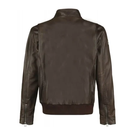 Call of Duty WWII Mens Brown Zipper Leather Jacket