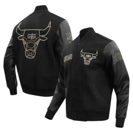 Chicago Bulls Black Gold Varsity Jacket