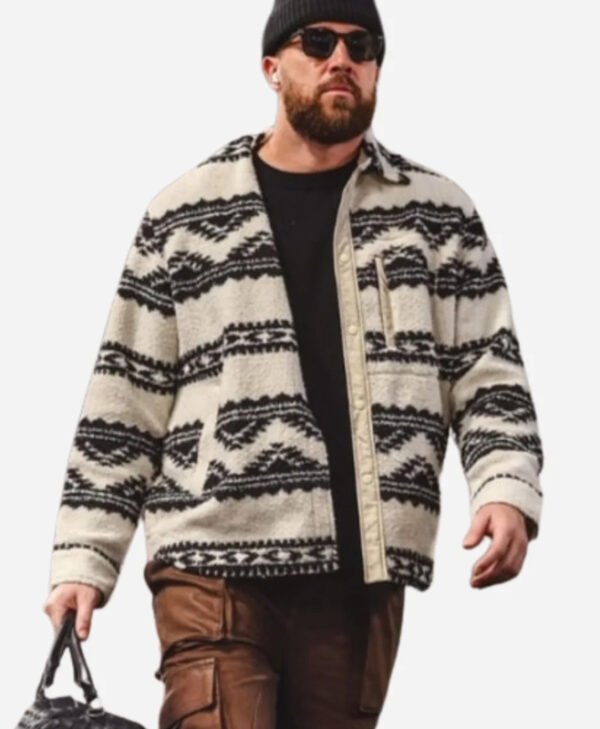 Chiefs vs Broncos Travis Kelce Patterned Jacket front