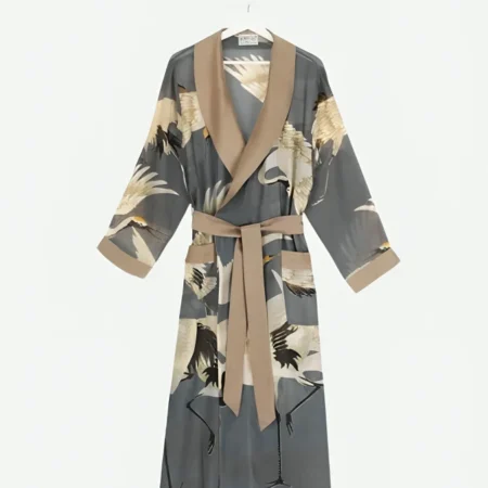 Crystle Stewart Tv Series Beauty in Black 2024 Mallory Print Belted Robe