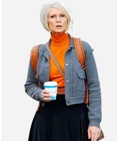 Cynthia Nixon Sex And The City Reboot Grey Jacket front