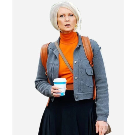 Cynthia Nixon Sex And The City Reboot Grey Jacket front
