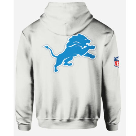 Dan Campbell Lions Grey Pullover Hoodie back