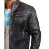 David Distressed Leather Motorcycle Jacket side1