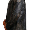 David Distressed Leather Motorcycle Jacket side2