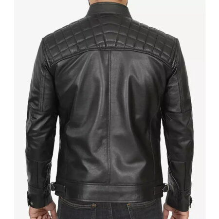 Decimal Black Cafe Racer Jacket back