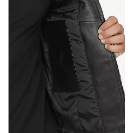 Decimal Black Cafe Racer Jacket inner