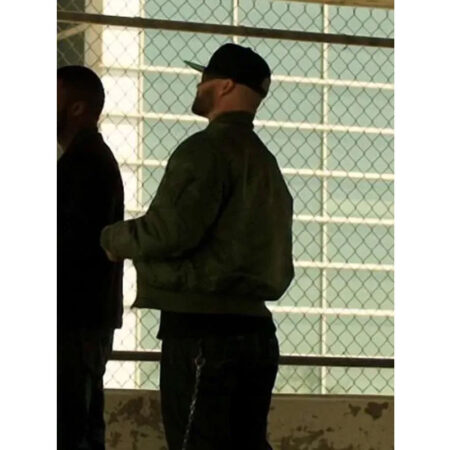 Den Of Thieves Evan Jones Green Bomber Jacket back