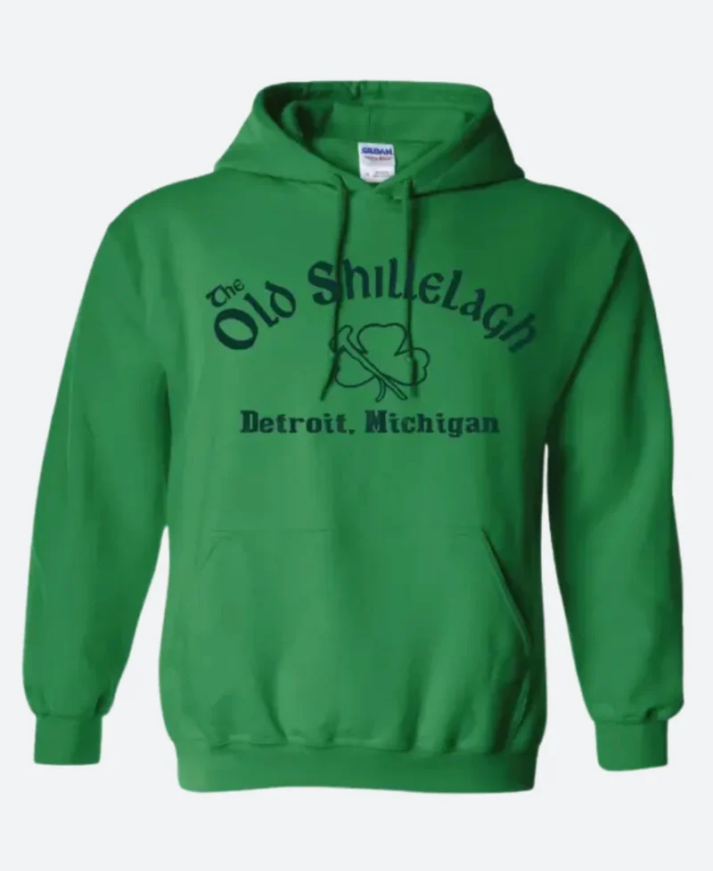 Detroit Michigan Kelly Green Hoodie Front Image