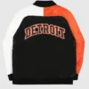 Detroit Tigers Varsity Satin Full snap Jacket Back 1