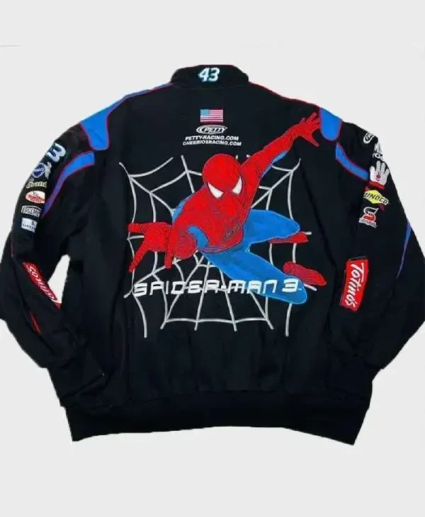Disney Daytona 500 Spiderman Black Jacket