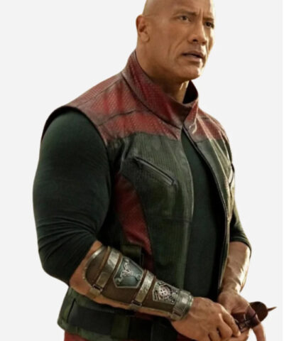 Dwayne Johnson Red One Leather Vest front