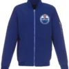 Edmonton Oilers Blue Bomber Polyester Jacket