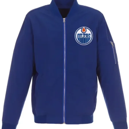 Edmonton Oilers Blue Bomber Polyester Jacket